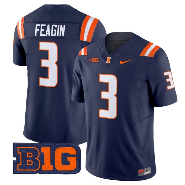 Kaden Feagin Jersey #3 Illinois Fighting Illini 2025 Vapor Stitched - Image 3