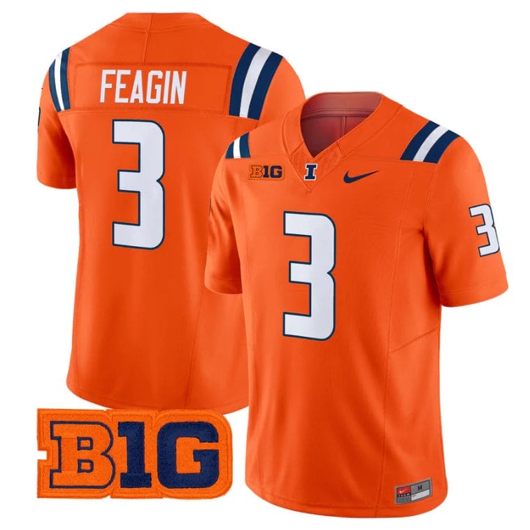 Kaden Feagin Jersey #3 Illinois Fighting Illini 2025 Vapor Stitched - Image 5