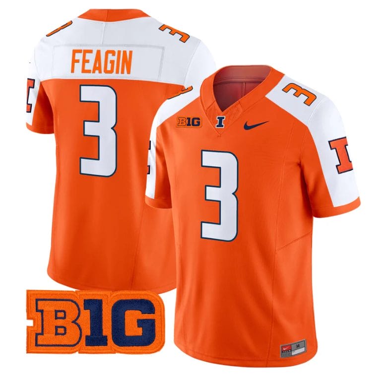 Kaden Feagin Jersey #3 Illinois Fighting Illini 2025 Vapor Stitched - Image 4