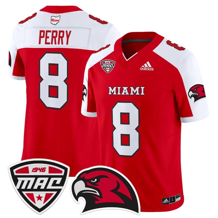 Kam Perry Jersey #8 Miami OH RedHawks 2025 Vapor Limited Stitched - Image 4
