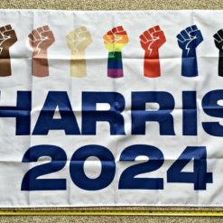 Kamala Harris Flag 2024 White Harris Equality Fists USA 2024 Sign 3x5ft