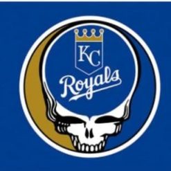 Kansas City Royals Dead Skull Flag 3X5Ft Banner USA Polyester with Brass Grommets