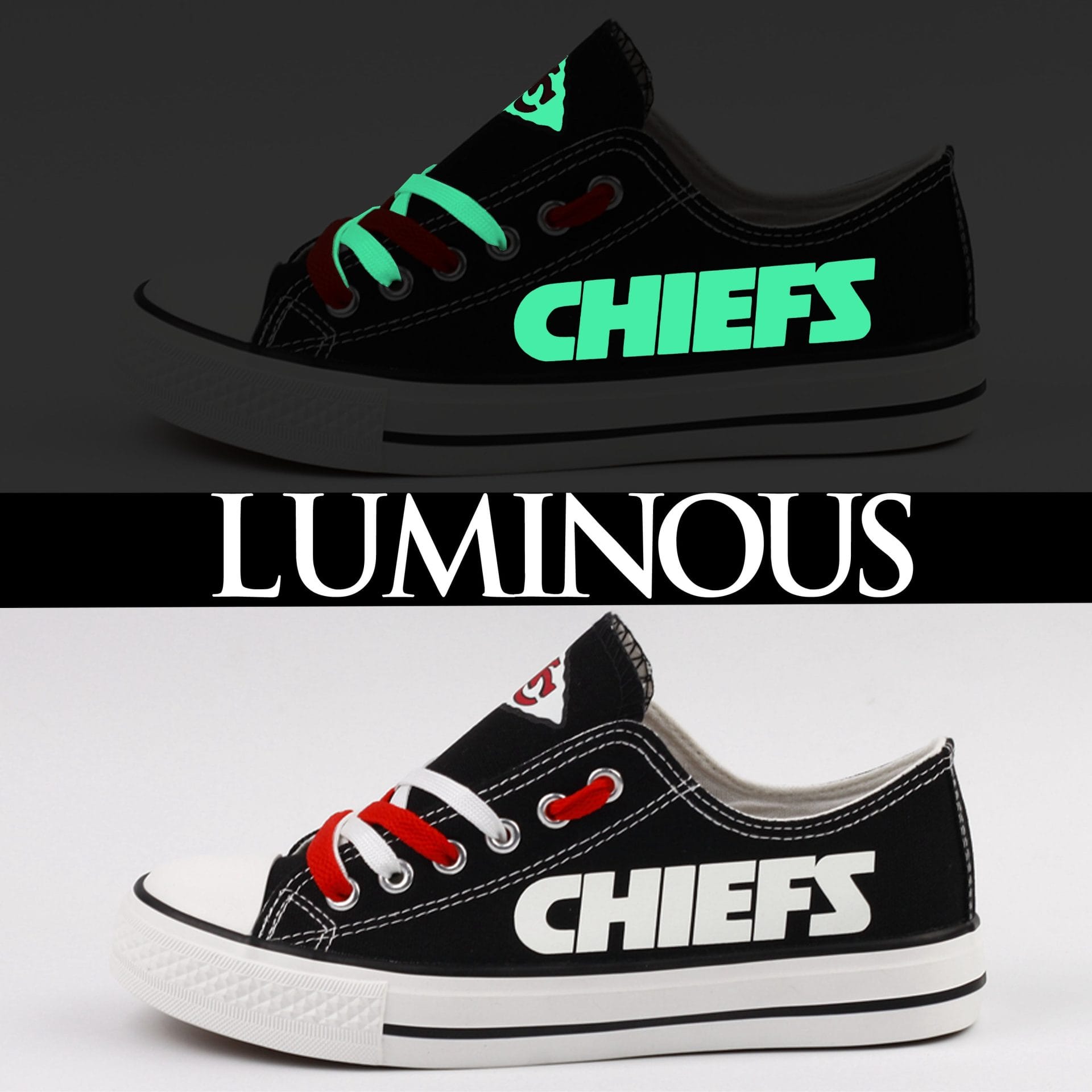 Alternative view of Kansas City Chiefs Low Top Canvas Sport Sneakers Shoes For Men Women Fans