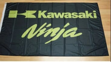 Kawasaki Ninja Flag Black 3X5 Ft Polyester Banner USA 90x150cm