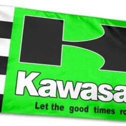 Kawasaki Racing Flag Green 3X5 Ft Polyester Banner USA 90x150cm