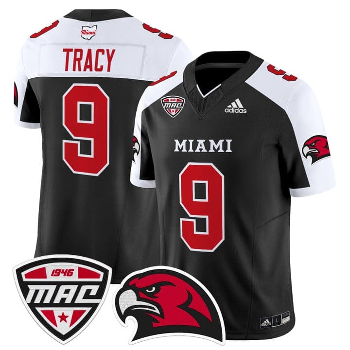 Kenny Tracy Jersey #9 Miami OH RedHawks 2025 Vapor Limited Stitched - Image 3