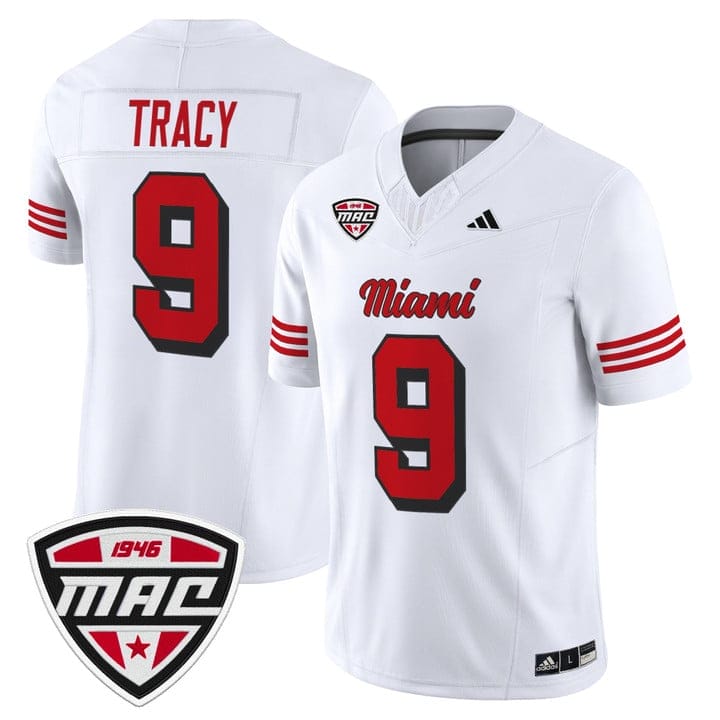 Alternative view of Kenny Tracy Jersey #9 Miami OH RedHawks 2025 Vapor Limited Stitched