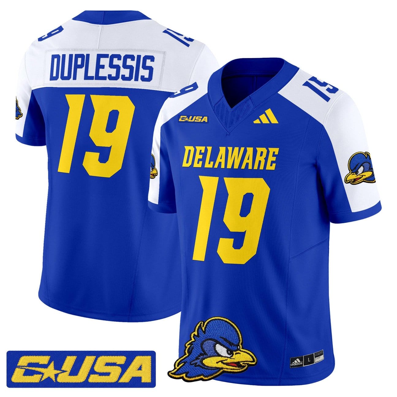Kyre Duplessis Jersey #19 Delaware Blue Hens 2025 Vapor Limited Stitched - Image 3