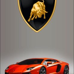 Lamborghini Car Racing Flag Vertical 3X5 Ft Polyester Banner USA 90x150cm