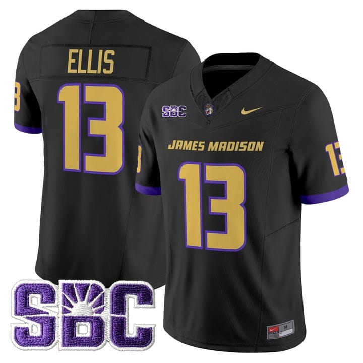 Alternative view of Landon Ellis Jersey #13 James Madison Dukes 2025 Vapor Limited Stitched