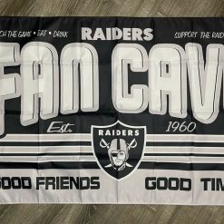 Las Vegas Oakland Raiders Fan Cave Flag 3x5 ft Sports Banner Man-Cave Garage