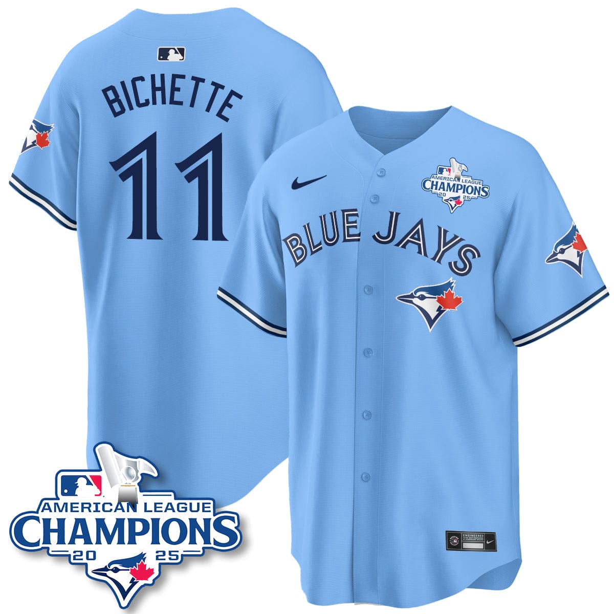 Toronto Blue Jays 2025 American League Champions Jersey - All Stitched - Image 17