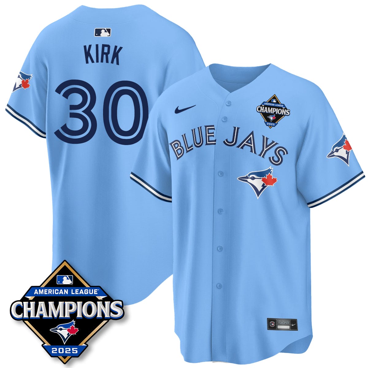 Toronto Blue Jays 2025 American League Champions Jersey - All Stitched - Image 20