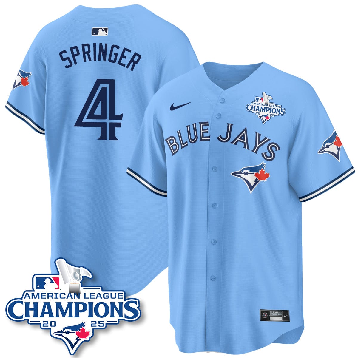 Toronto Blue Jays 2025 American League Champions Jersey - All Stitched - Image 21
