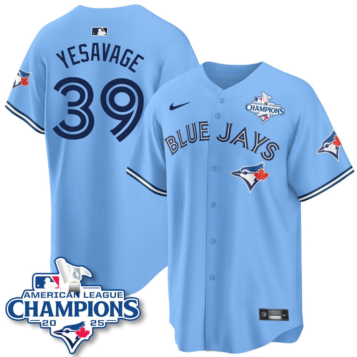 Toronto Blue Jays 2025 American League Champions Jersey - All Stitched - Image 22