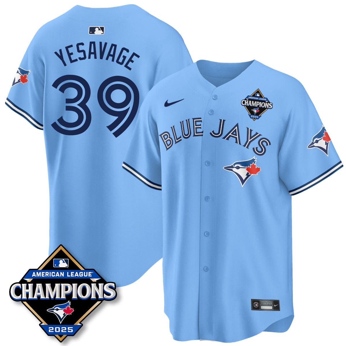 Toronto Blue Jays 2025 American League Champions Jersey - All Stitched - Image 22