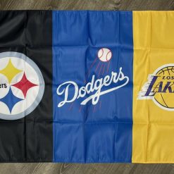 Los Angeles Dodgers Lakers Pittsburg Steelers Flag 3x5 ft Garage Man-Cave