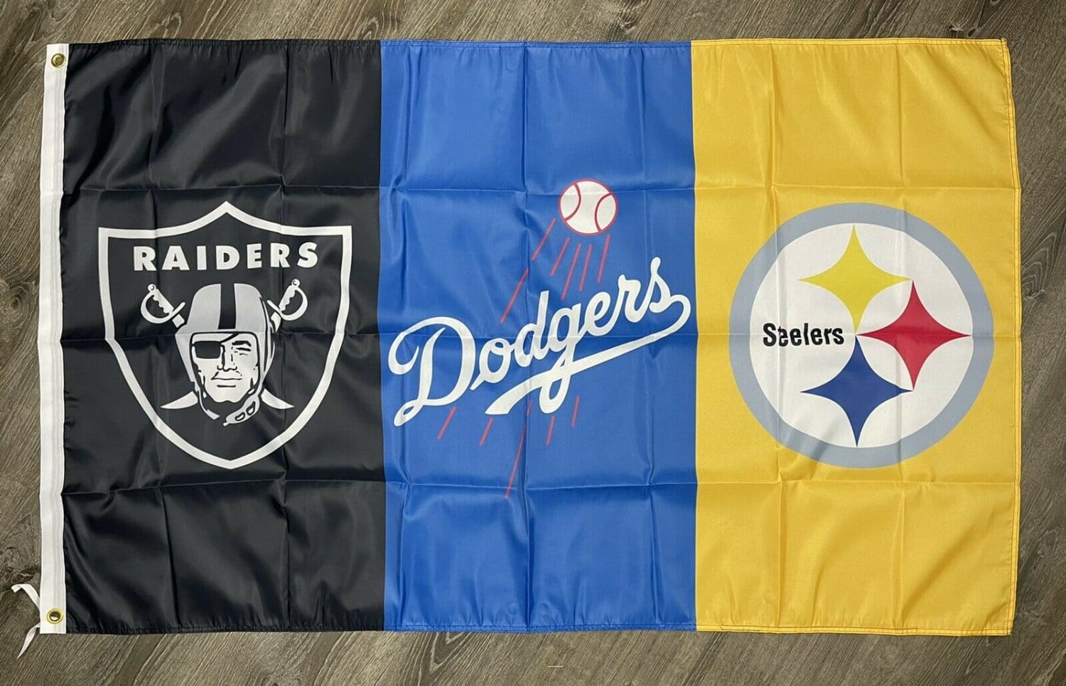 Los Angeles Dodgers Las Vegas Raiders Pittsburg Steelers Flag 3x5 ft Man-Cave