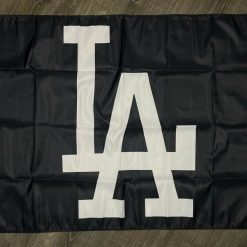 Los Angeles Dodgers Logo Flag 3x5 ft Black White Banner Man-Cave Garage