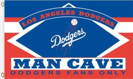 Los Angeles Dodgers Man Cave Flag 3X5Ft Banner USA Polyester with Brass Grommets