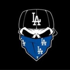 Los Angeles Dodgers Skull Bandana Flag 3X5Ft Banner USA Polyester with Brass Grommets