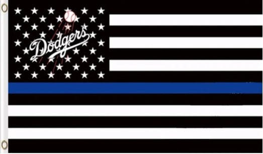 Los Angeles Dodgers Star and Stripes Black White Flag 3X5Ft Banner USA Polyester with Brass Grommets