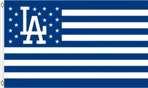 Los Angeles Dodgers USA American Flag 3X5Ft Banner USA Polyester with Brass Grommets