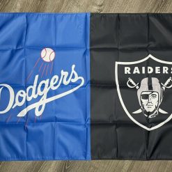 Los Angeles Dodgers vs Oakland Raiders Flag 3x5 ft Sports Banner Garage