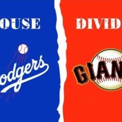 Los Angeles Dodgers vs San Francisco Giants house divided Flag 3X5 Ft Polyester Banner USA 90x150cm