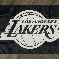 Los Angeles Lakers Logo Flag 3x5 ft Sports Black Banner Man-Cave Garage