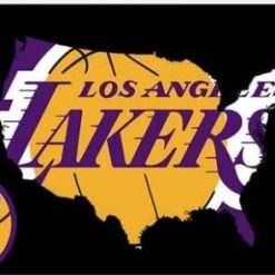 Los Angeles Lakers Team Black Flag 3X5Ft Polyester Banner USA Digital Print