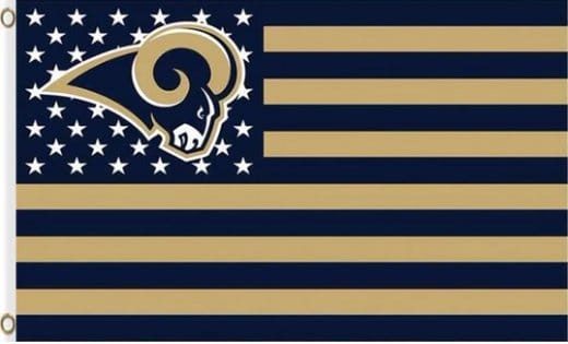 Los Angeles Rams Star and Stripes Flag 3X5 Ft Polyester Banner USA 90x150cm