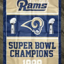 Los Angeles Rams Vertical Super Bowl Championship Flag 3x5 Sports Banner Man-Cave