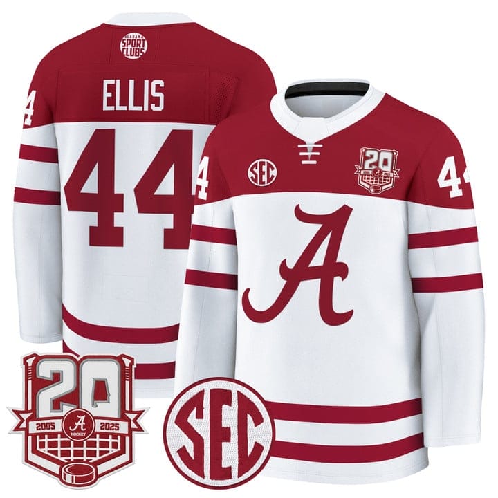 Alternative view of Luke Ellis Jersey #44  Alabama Crimson Tide 2025-26 Premium 20th Anniversary Patch Stitched
