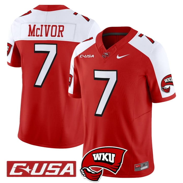 Maverick McIvor Jersey #7 Western Kentucky Hilltoppers 2025 Stitched - Image 4