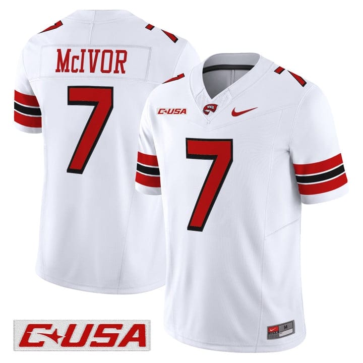 Alternative view of Maverick McIvor Jersey #7 Western Kentucky Hilltoppers 2025 Stitched