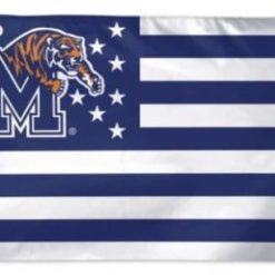 Memphis Tigers American Flag 3X5ft Banner Polyester with 2 Brass Grommets