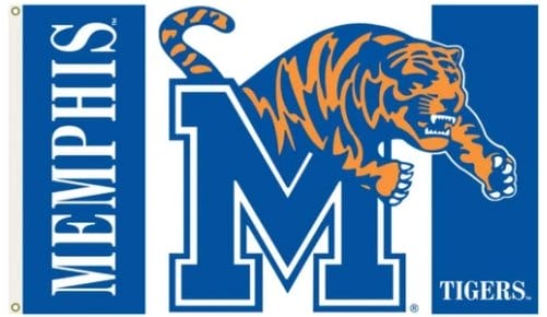 Memphis Tigers Polyester Blue Flag 3X5ft Banner Polyester with 2 Brass Grommets