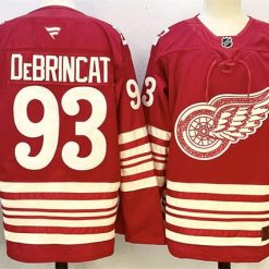Men's Detroit Red Wings #93 Alex DeBrincat Jersey Red 2025-26 Centennial Premium Stitched