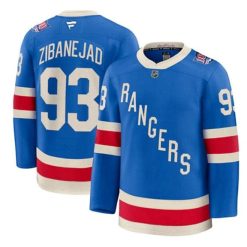 Men's New York Rangers #93 Mika Zibanejad Jersey Blue Centennial Stitched
