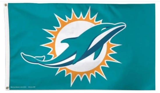 Miami Dolphins Blue Flag 3X5 Ft Polyester Banner USA 90x150cm
