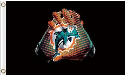 Miami Dolphins Gloves Flag 3X5 Ft Polyester Banner USA 90x150cm