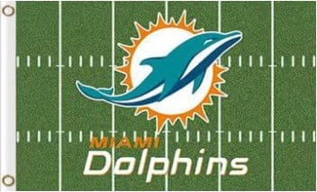 Miami Dolphins Green Flag 3X5 Ft Polyester Banner USA 90x150cm