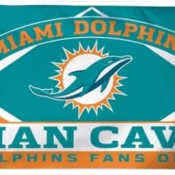 Miami Dolphins Man Cave Flag 3X5 Ft Polyester Banner USA 90x150cm