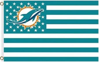Miami Dolphins Star and Stripes US Flag 3X5 Ft Polyester Banner USA 90x150cm