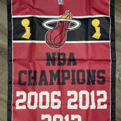 Miami Heat Championship Flag Vertical 3x5 ft Sports Banner Man-Cave Basketball Garage