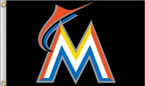 Miami Marlins Black US flag 3X5Ft Banner USA Polyester with Brass Grommets