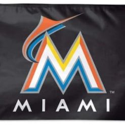 Miami Marlins Black flag 3X5Ft Banner USA Polyester with Brass Grommets A