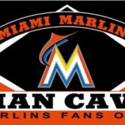 Miami Marlins Man Cave flag 3X5Ft Banner USA Polyester with Brass Grommets