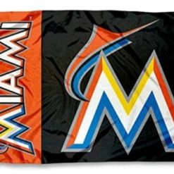 Miami Marlins Sport flag 3X5Ft Banner USA Polyester with Brass Grommets